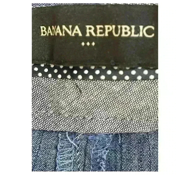 Banana Republic Women's Tie Waist Shorts Size 4 Pinstripe Blue - Picture 4 of 7